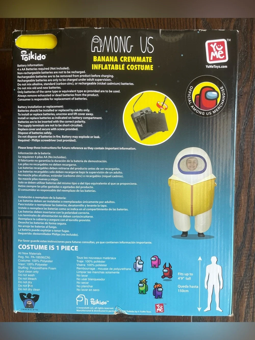 Halloween Costume Inflatable Among us Toikido Banana Crewmate